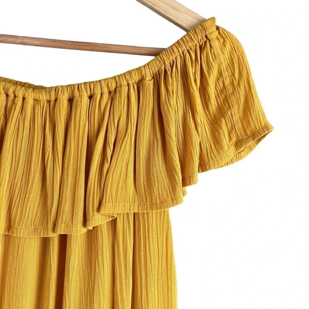 Ichi Marrakech Off-The-Shoulder Ruffle‎ Dress in Yellow, Size XS - Picture 6 of 14